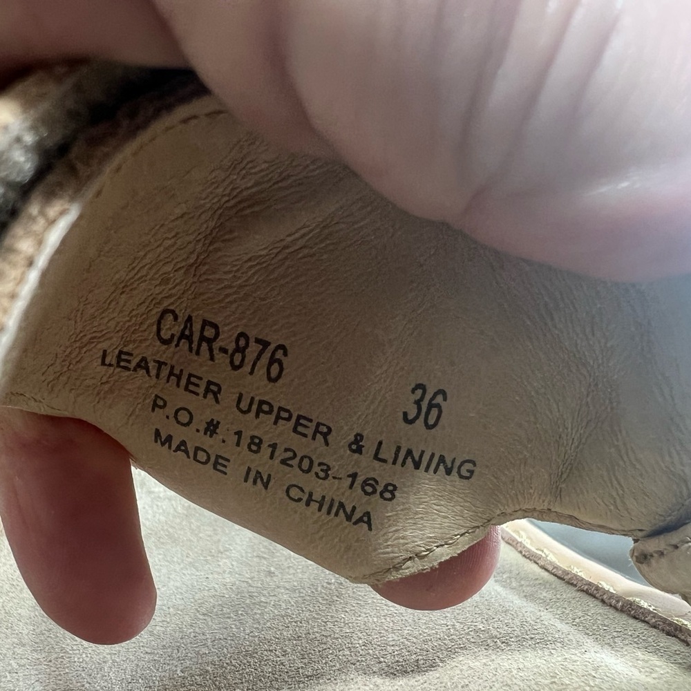 Alegria Carina Tan and Gold Sandals Size 36 - Picture 8 of 8